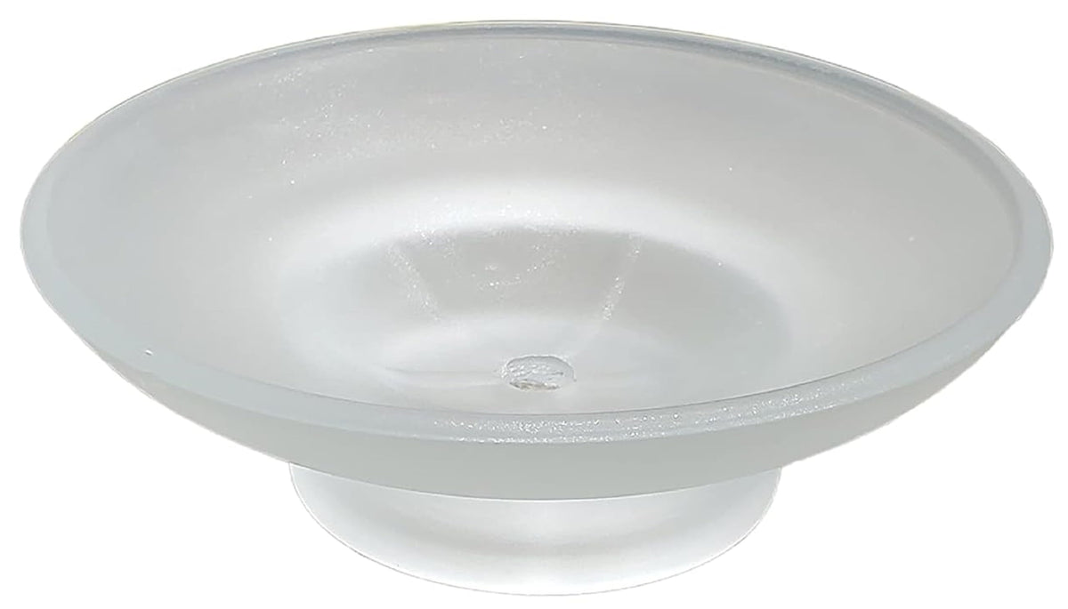 PEFKO PFK043 Table Deck Mounted Frosted Glass Soap Dish/Soap Case/Soap Holder for Bathroom/Washbasin/Kitchen (Round [ Pack of 1