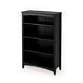 Camaflexi Shaker Style 4 Shelf Bookcase/Solid Wood / 48 High/Adjustable Shelving/Closed Back/Display Bookshelf for Living Room, 