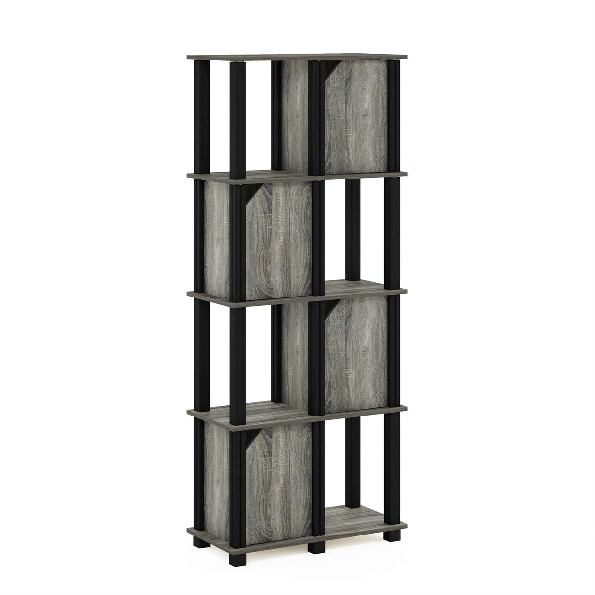 Furinno 19211GYWBK Brahms Storage Shelf, 5-Tier, French Oak Grey/Black