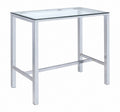 Coaster Home Furnishings Tolbert Bar Table With Glass Top Chrome
