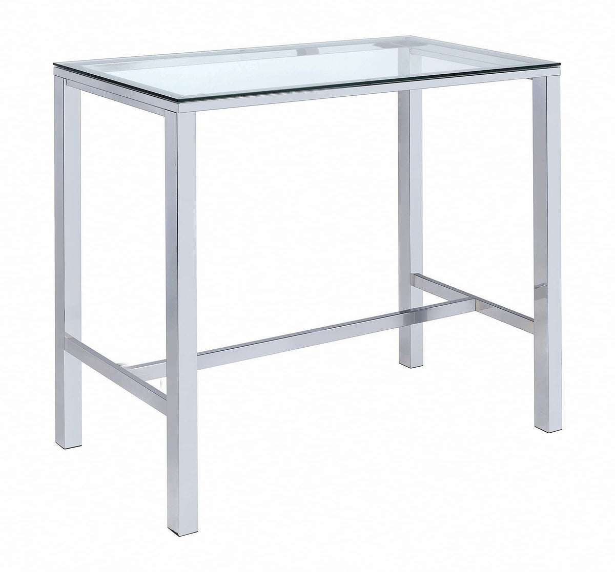 Coaster Home Furnishings Tolbert Bar Table With Glass Top Chrome