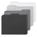 Whaline 24 Pack Ash Grey File Folders Letter Size 4 Colors Gradient Gray Black File Pockets With 1/3 Cut Tab For Home Office Cla