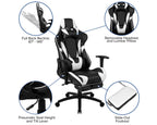 Flash Furniture X30 Gaming Chair Racing Office Ergonomic Computer Chair With Fully Reclining Back And Slide-Out Footrest In Black Leathersoft