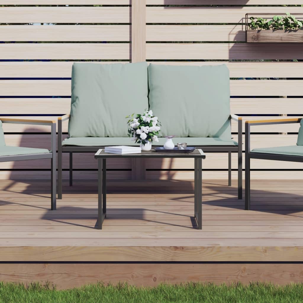 vidaXL Anthracite Patio Table with Sturdy Steel Construction - Flexible and Portable Outdoor Furniture for Gardens, Decks and Poolside Areas