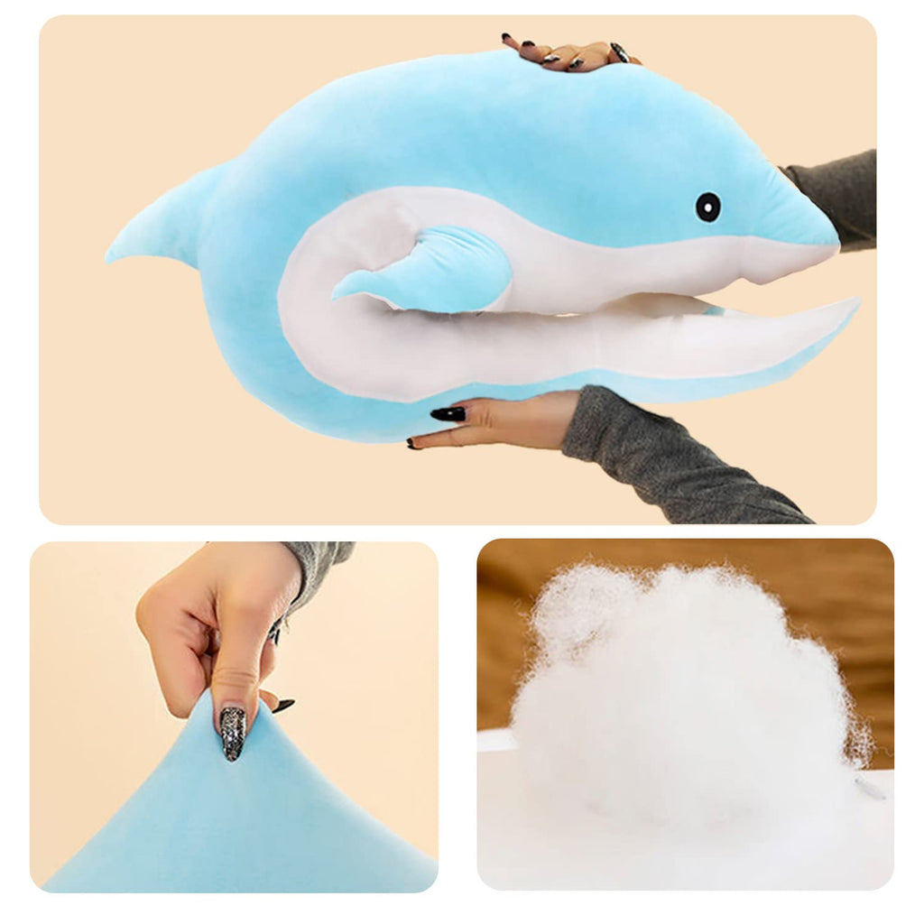 Dolphin Stuffed Animals Plush Pillow Super Soft Sea Animal Plush Toys Dolls For Boys Girls Sleeping Cushion Gift (70Cm/27.55In,