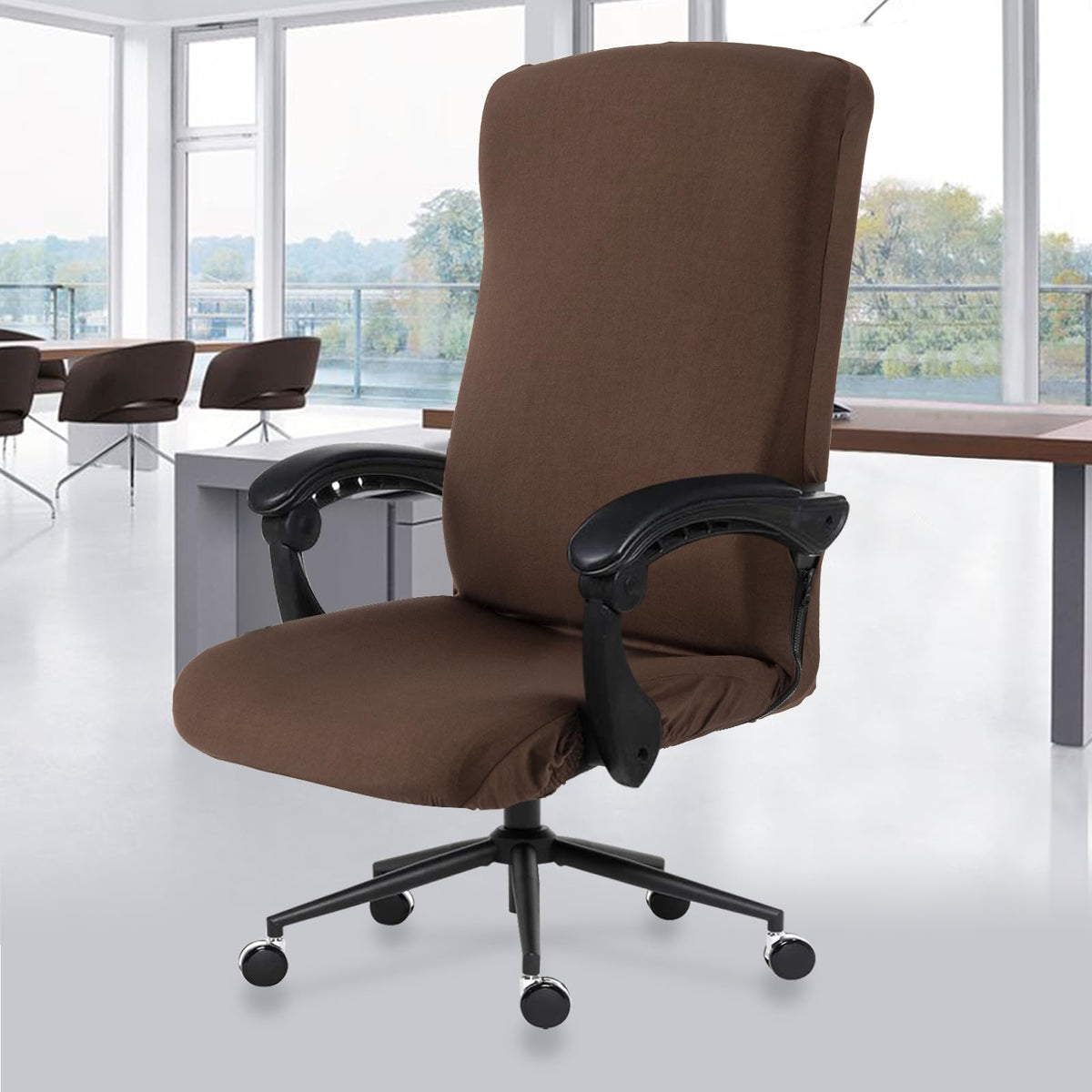 Diva En Camino Dec Office Chair Cover With Durable Zipper - Stretchable Universal Computer Chair Covering - Smooth Soft Polyeste