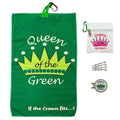 Giggle Golf Par 3 Pack for Women, Microfiber Waffle Weave Golf Towel, Tee Bag with 4 Tees and Bling Ball Marker with Magnetic Ha
