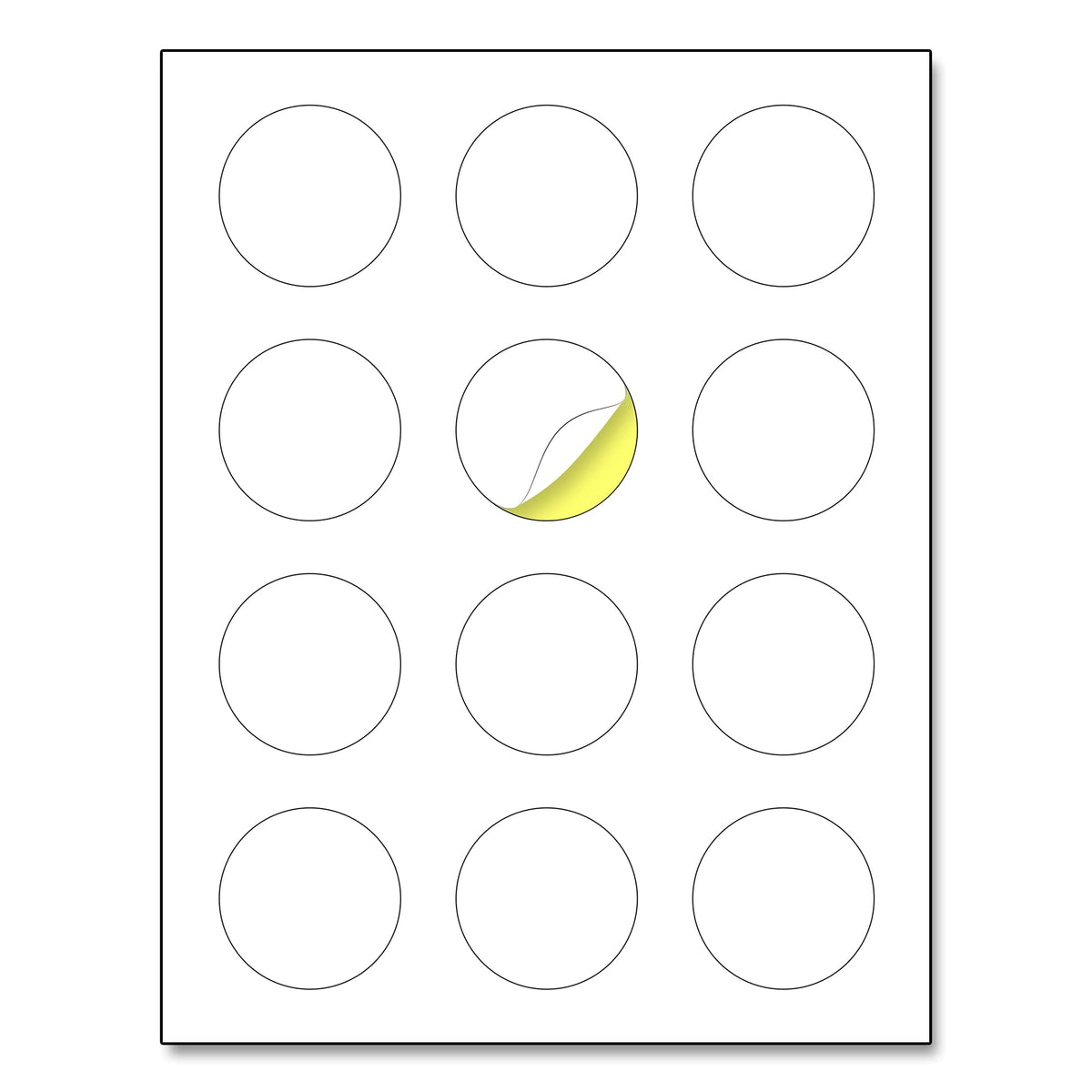 2' Round Matte White Sticker Label, Laser/Inkjet Printing - Letter Size, 200 Sheets