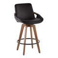 Cosmo Counter Stools for Kitchen Counter in Walnut and Fabric or Faux Leather Upholstery, Counter Height Stools, Counter Height 