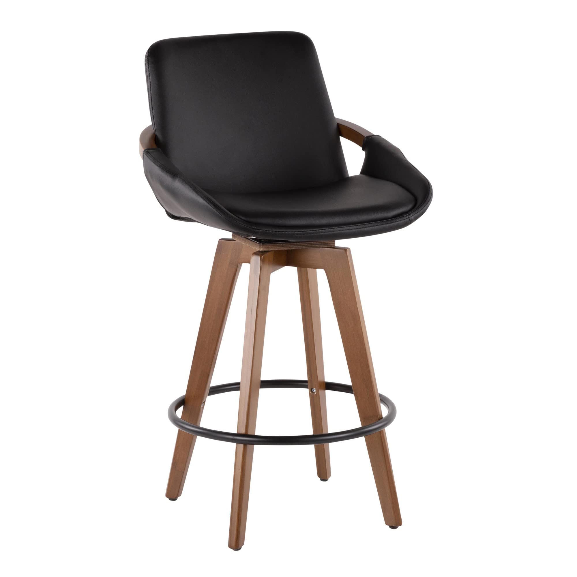 Cosmo Counter Stools for Kitchen Counter in Walnut and Fabric or Faux Leather Upholstery, Counter Height Stools, Counter Height 