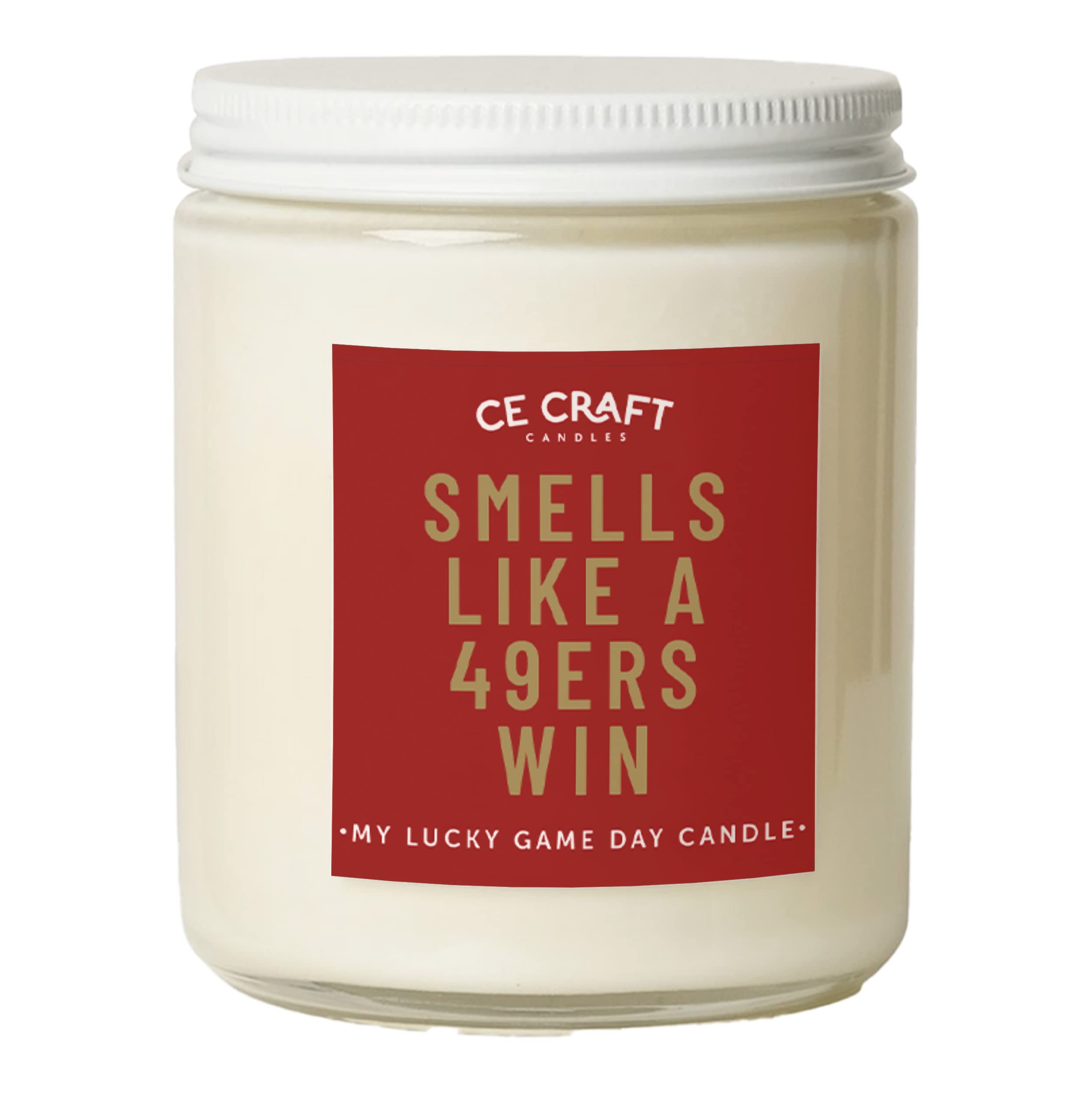 CE Craft - Smells Like A 49ers Win Candle - Football Themed Candle, Gift for Dad, Gift for Son, Niners Gift, Niners Themed Candl