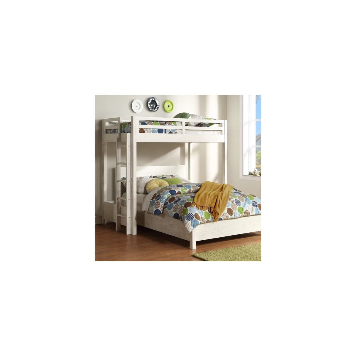 Acme Furniture Celerina Twin Loft Bed in Weathered White Finish