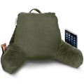 Nestl Reading Pillow For Kids, Small Bed Pillow, Back Pillow For Sitting In Bed, Memory Foam Chair Pillow, Reading & Bed Rest Pillows, Olive Green Back Pillow For Bed, Arm Pillow With Pockets