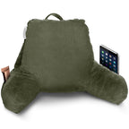 Nestl Reading Pillow For Kids, Small Bed Pillow, Back Pillow For Sitting In Bed, Memory Foam Chair Pillow, Reading & Bed Rest Pillows, Olive Green Back Pillow For Bed, Arm Pillow With Pockets