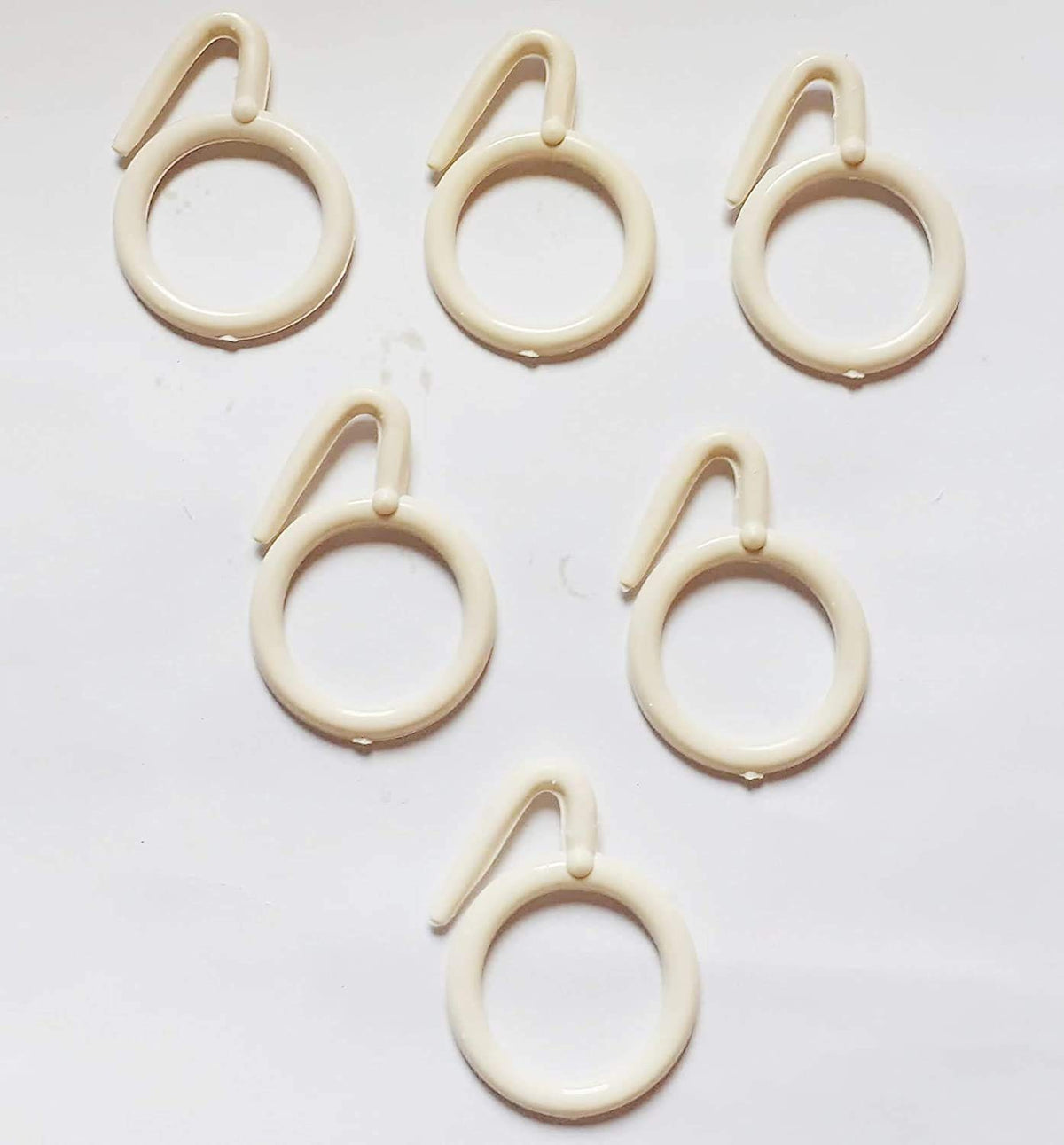SCJ Pack of 100 Curtain Rings with Hook for Door Curtains, Windows Curtains, Bathroom Curtains, and Other Multipurpose Curtains.