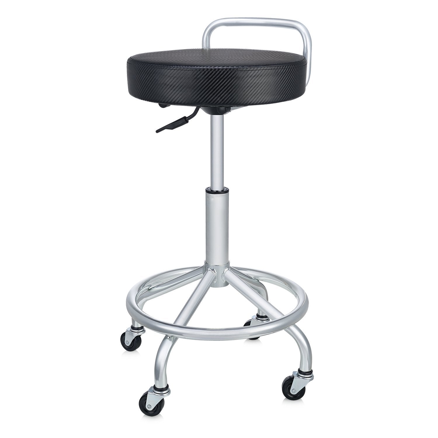 Seville Classics Modern Ergonomic Pneumatic Height Adjustable 360-Degree Swivel Stool Chair, for Drafting, Office, Home, Garage,