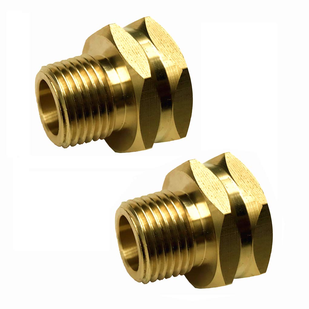 Geshaten 3/4 Ght Female X 1/2 Npt Male Connector, Ght To Npt Adapter Brass Fitting, Garden Hose Adapter, Industrial Metal Brass