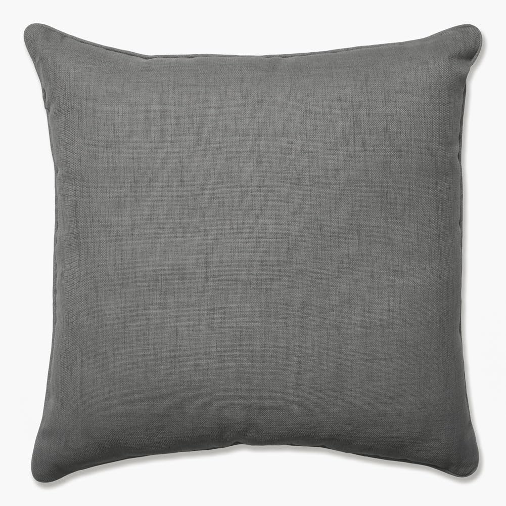 Pillow Perfect Rave Solid Indoor/Outdoor Floor Pillow Plush Fill, Weather And Fade Resistant, Floor - 25' X 25', Grey,