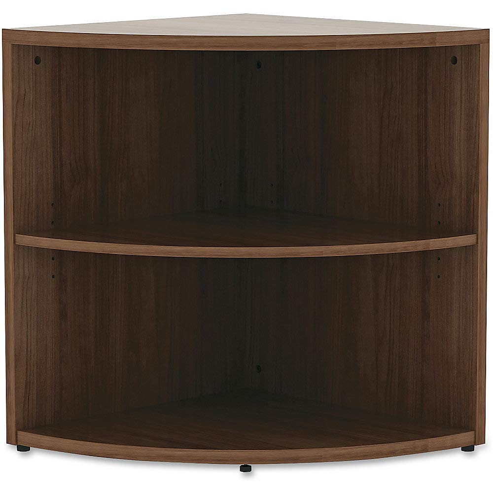 Lorell Essentials Corner Book Rack, 23.6&quot; X 29.5&quot; X 30.7&quot;, Walnut