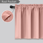Blush Pink Window Valances 16 Inch Length For Girls Bedroom Kids Room Boho Nursery Decor Rod Pocket Small Short Light Blocking T