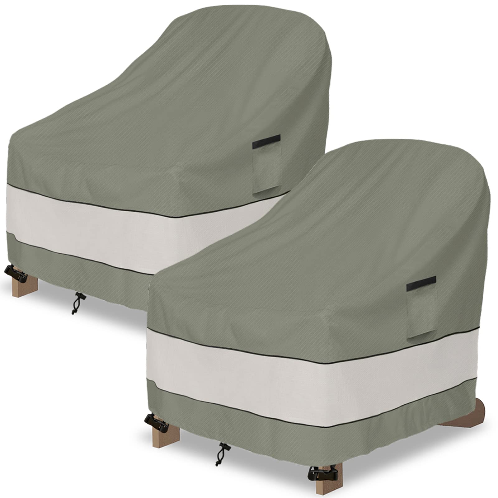 Aacabo Outdoor Adirondack Chair Cover 2 Pack,Waterproof 100% Patio Chair Covers,32W X 35D X 36H Inch,Patio Adirondack Chair Cove