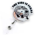 The Vibe Is Feral Badge Reel Retractable For Nurse Doctor Medical Worker & Nursing Student | Funny Opossum Nurse Id Name Badge H
