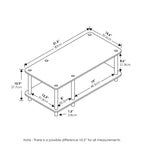 Furinno Just No Tools Mid TV Stand, White w/White Tube