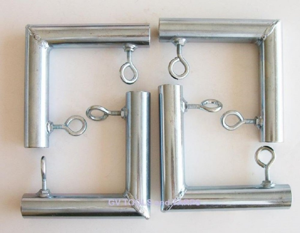 4Pc 1 5/8' 2 Way L Shaped Corner Canopy Fitting (Fwfl) - Fits 1 5/8' Chain Link Fencing Line Post Pipe That Has An Outer Diame