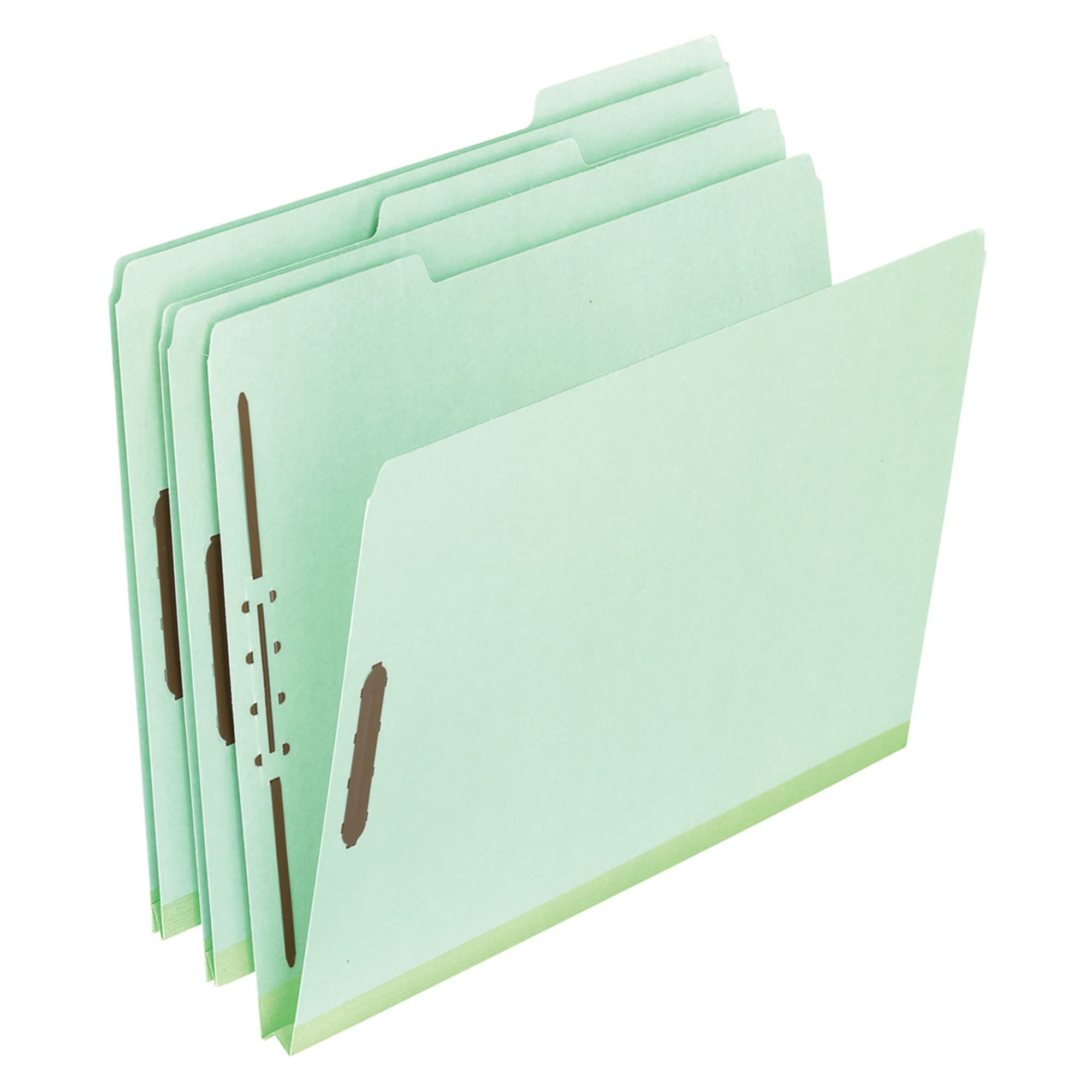 Pendaflex 17186 Pressboard Folders, 2 Fasteners, 2' Expansion, 1/3 Tab, Legal, Green (Box Of 25)