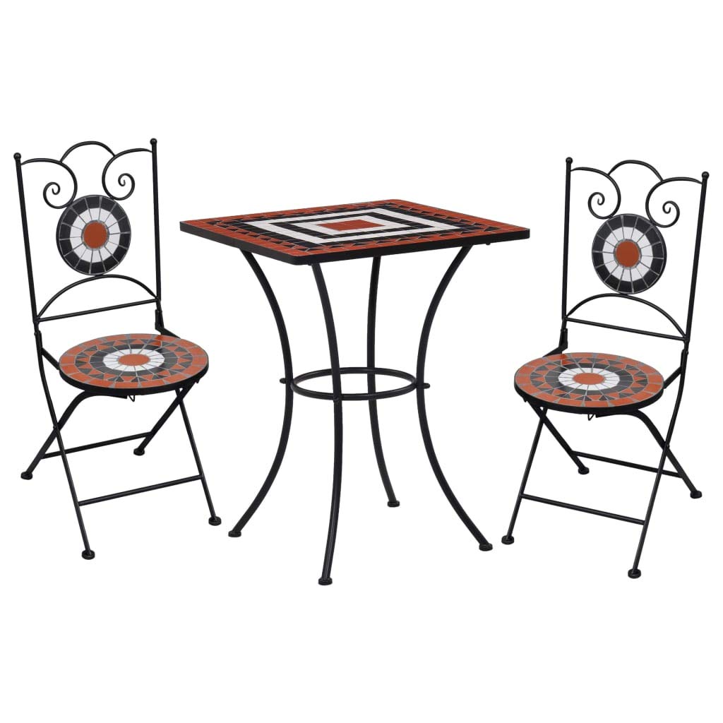 vidaXL 3 Piece Mosaic Bistro Set - Thumbnail 2