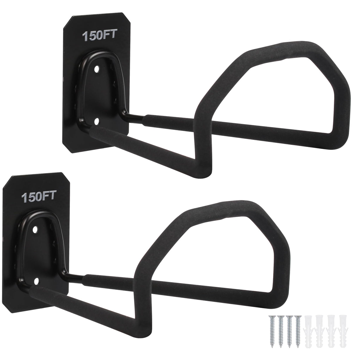 Peomev 2Pcs Heavy Duty Hose Hanger Wall Mount Water Hose Holders For Outside, Sturdy Hose Stand For Garden Hose Storage And Exte