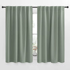Nicetown Insulated Room Darkening Curtain Panels - (Greyish Green Color) W52 X L54, 2 Pieces, Room Darkening Window Treatment Drape Panel