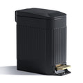 Small Bathroom Trash Can with Lid Soft Close-6L/1.6 Gal Slim Step Garbage Can-Metal Pedal Wastebasket-Narrow Rectangle Garbage C