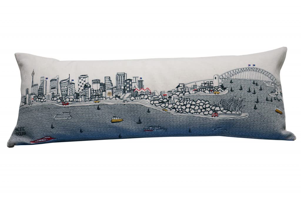 HomeRoots Cream 35' White Sydney Daylight Skyline Lumbar Decorative Pillow