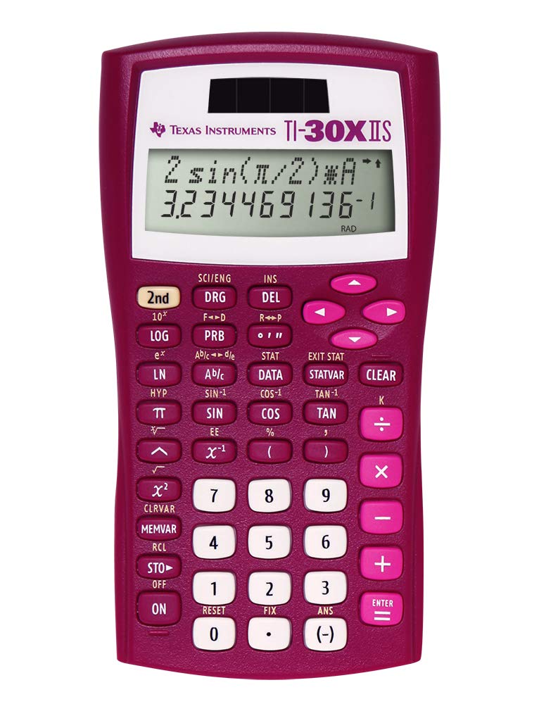 Texas Instruments Ti-30Xiis Scientific Calculator, Raspberry Small