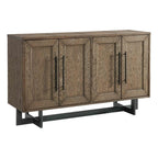 Intercon Eden 60" Server with 2 Cabinets, Wine Bottle Storage, and Adjustable Shelves, Rustic Dune Sideboard