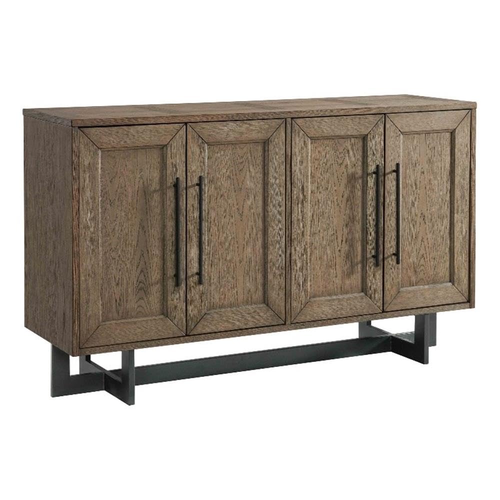 Intercon Eden 60" Server with 2 Cabinets, Wine Bottle Storage, and Adjustable Shelves, Rustic Dune Sideboard
