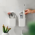 DWITICART Toothbrush Holder for Bathroom | Self Adhesive Wall Mounted Toothbrush Holder | Multifunctional Organizer for Electric