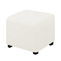 Easy-Going Stretch Square Ottoman Cover Folding Storage Stool Furniture Protector Soft Rectangle Slipcover With Elastic Bottom (15X15X15Inch, Cream) X-Small