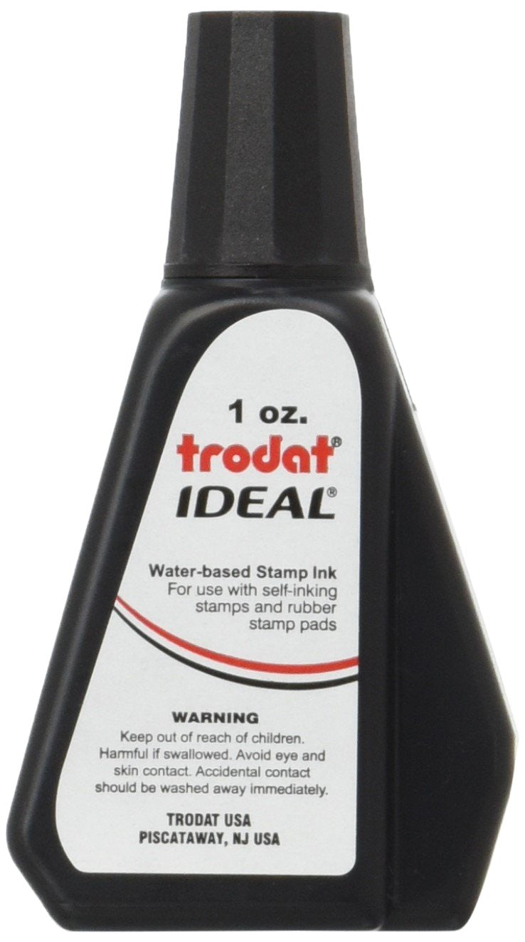 Self-Inking Stamp Ink - 1Oz Refill Bottle- Black