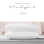 Carressa Linen 100% Egyptian Cotton Pillow Cases Set Of 2-600 Thread Count Crisp White King Pillowcase For Sleeping, Soft, Silky