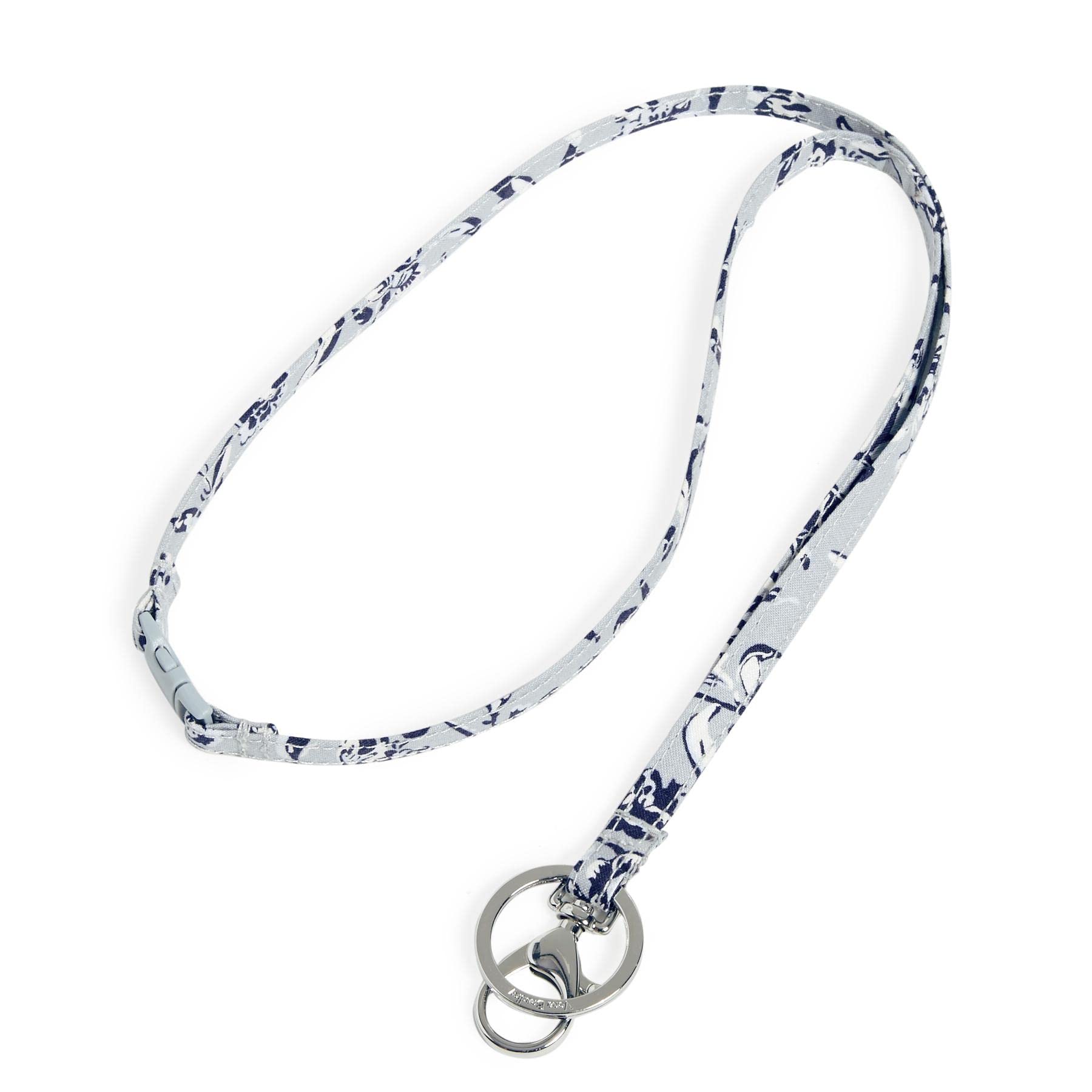 Vera Bradley Women'S Cotton Breakaway Lanyard, Perennials Gray - Recycled Cotton, One Size