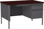 Lorell Single Right Pedestal Desk, Mahogany, 48 by 30 by 29-1/2-Inch