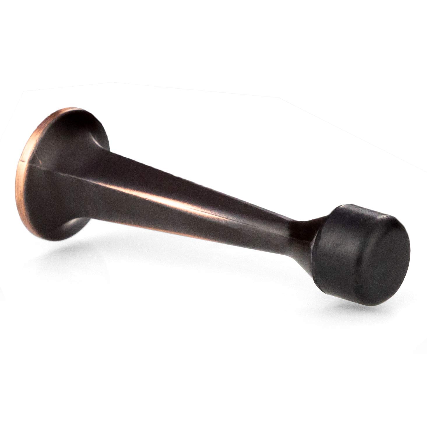 Ilyapa Solid Door Stops - 10 Pack 2 ? Inch Heavy Duty Door Stop - Traditional Solid Door Stop - Oil Rubbed Bronze With Rubber Bu