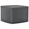 vidaXL Side Table Garden Coffee Table Living Room Table Outdoor Patio Table Storage Anthracite 54 x 54 x 36.5 cm Plastic