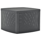vidaXL Side Table Garden Coffee Table Living Room Table Outdoor Patio Table Storage Anthracite 54 x 54 x 36.5 cm Plastic