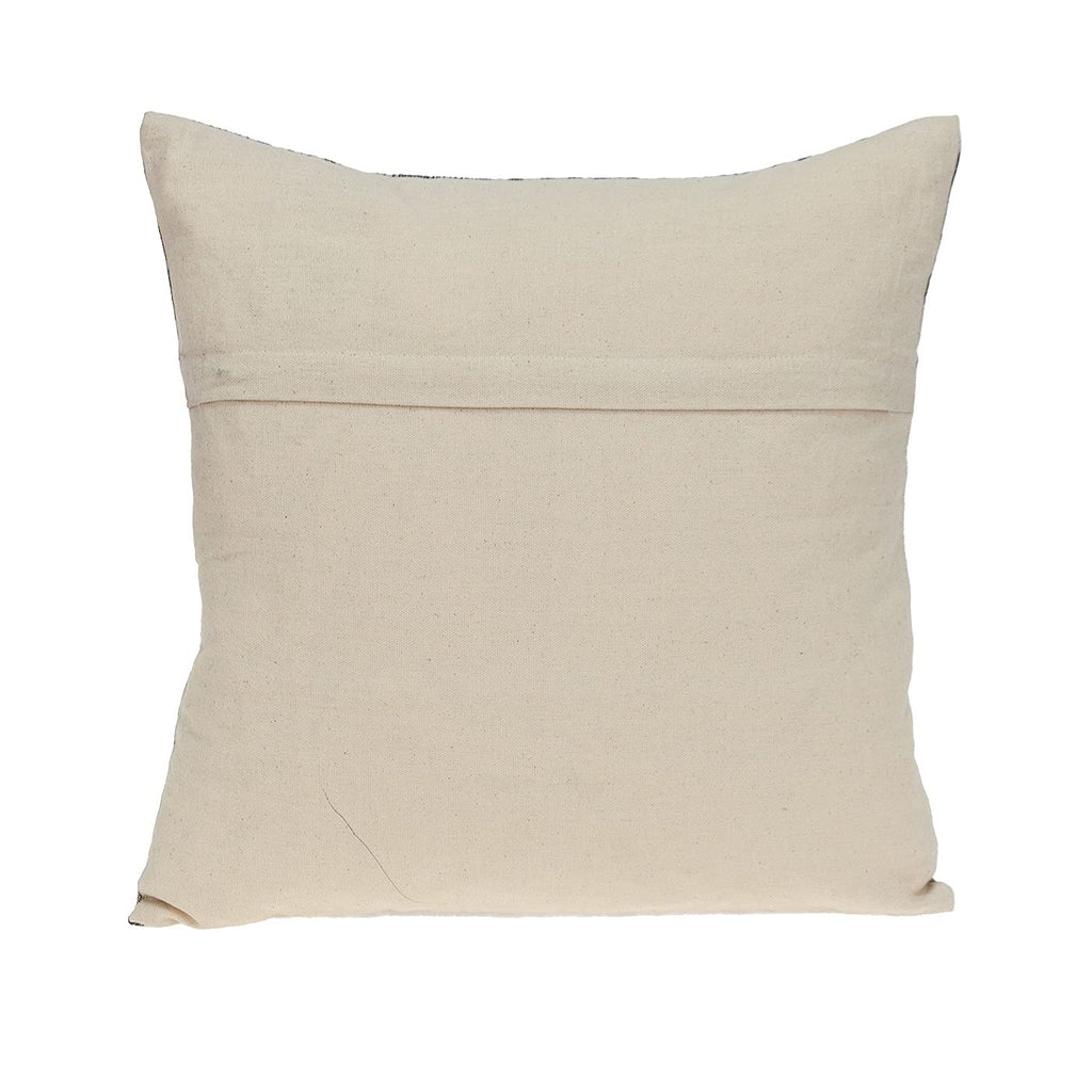 HomeRoots Beige 100% Cotton Gray and Blue Aztec Diamond Throw Pillow
