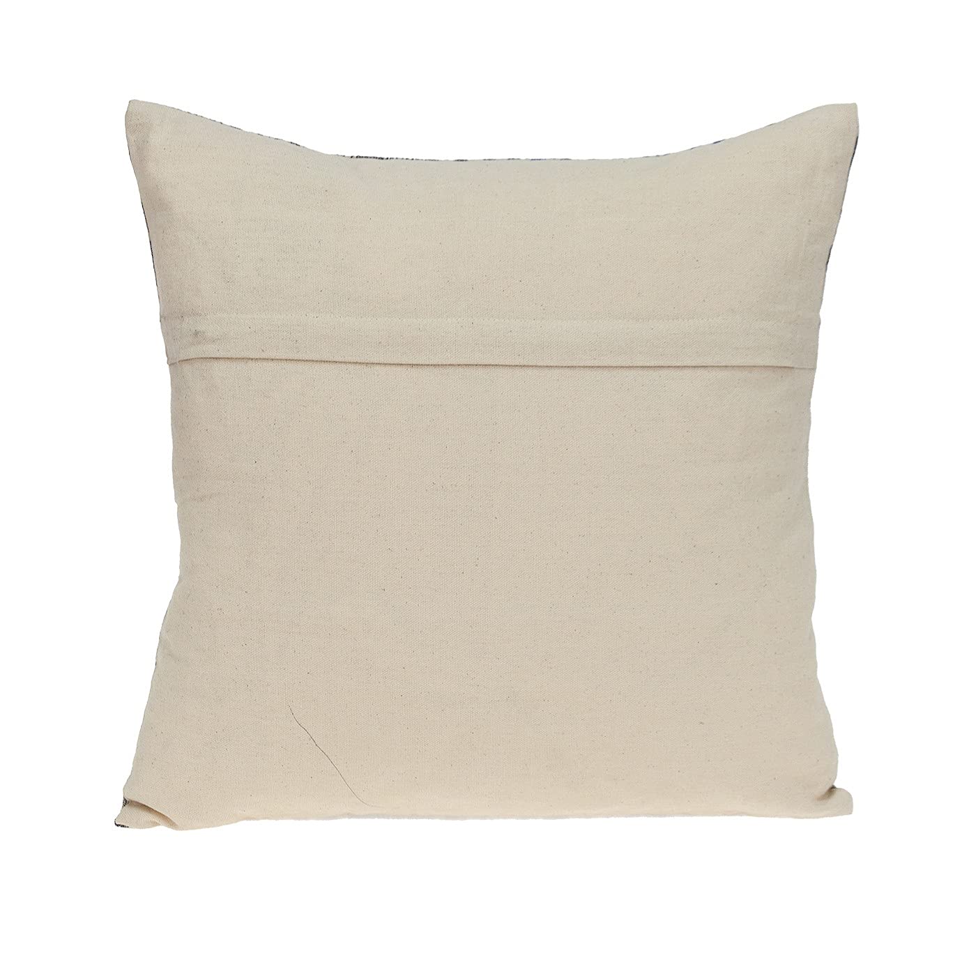HomeRoots Beige 100% Cotton Gray and Blue Aztec Diamond Throw Pillow