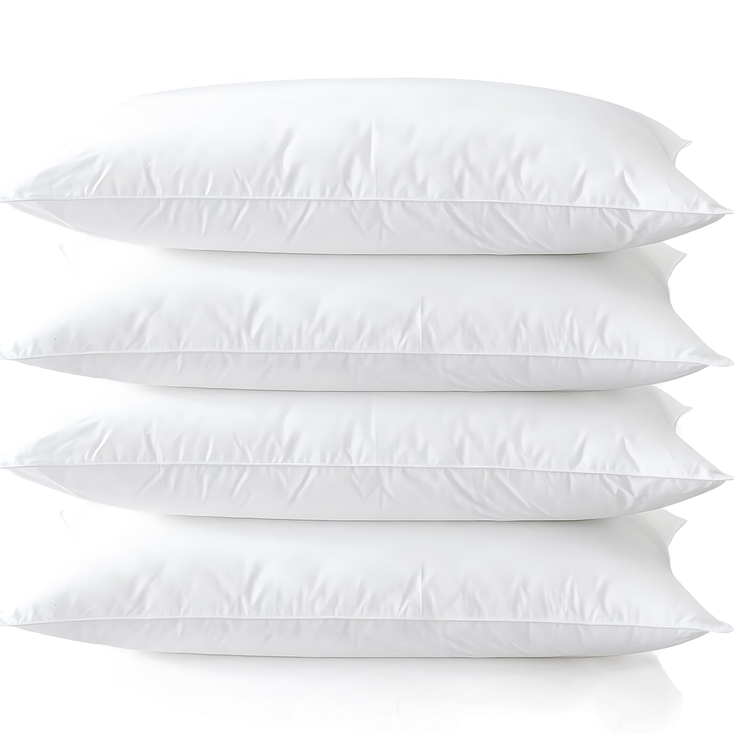Medium Support Bed Pillows Queen Size Set Of 4 Pack For Sleeping 20''X30'', Hypoallergenic Skin Friendly Down Alternative Fillin