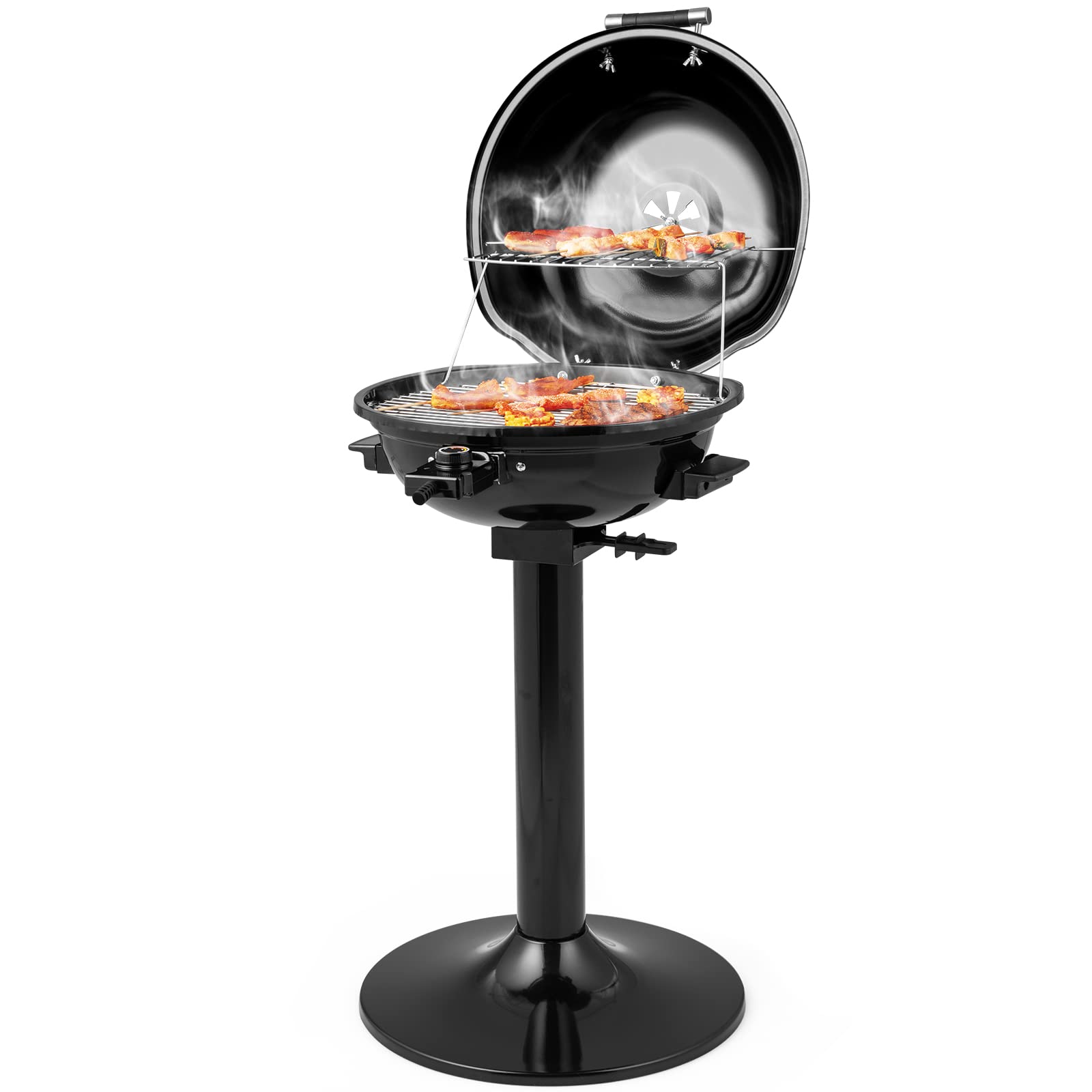 Oralner Electric Bbq Grill With Stand, Warming Rack & Drip Tray, 15-Serving Electric Griddle Indoor & Outdoor Cooking Grilling P